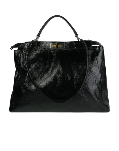 Large Peekaboo, &pound;550, Handbags, Black, Patent Leather, Front view